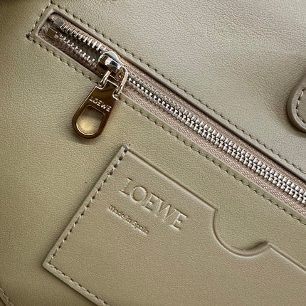 LOEWE 25S MADRID BAG 28 IN SAND YELLOW CALFSKIN GOLD HARDWARE