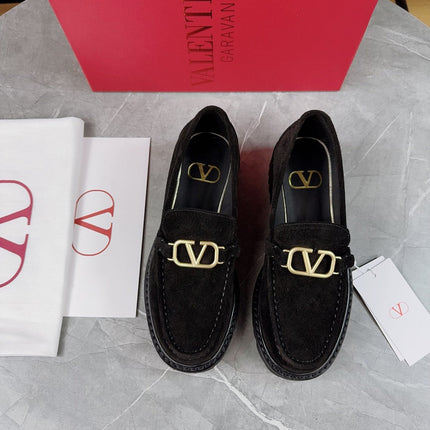 VALENTINO 26S LOAFERS IN BLACK SUEDE