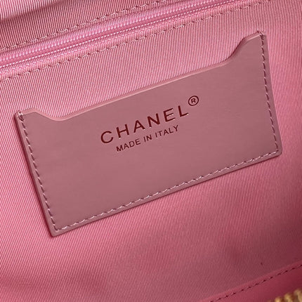 BOWLING BAG 29 IN BABY PINK CALFSKIN GOLD HARDWARE