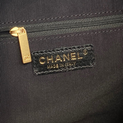 CHANEL 25S HOBO BAG 33 IN BROWN SUEDE AND BLACK CALFSKIN WITH GOLD HARDWARE