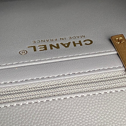 CHANEL 25S FLAP BAG 19 IN CHARCOAL GRAY CALFSKIN GOLD HARDWARE