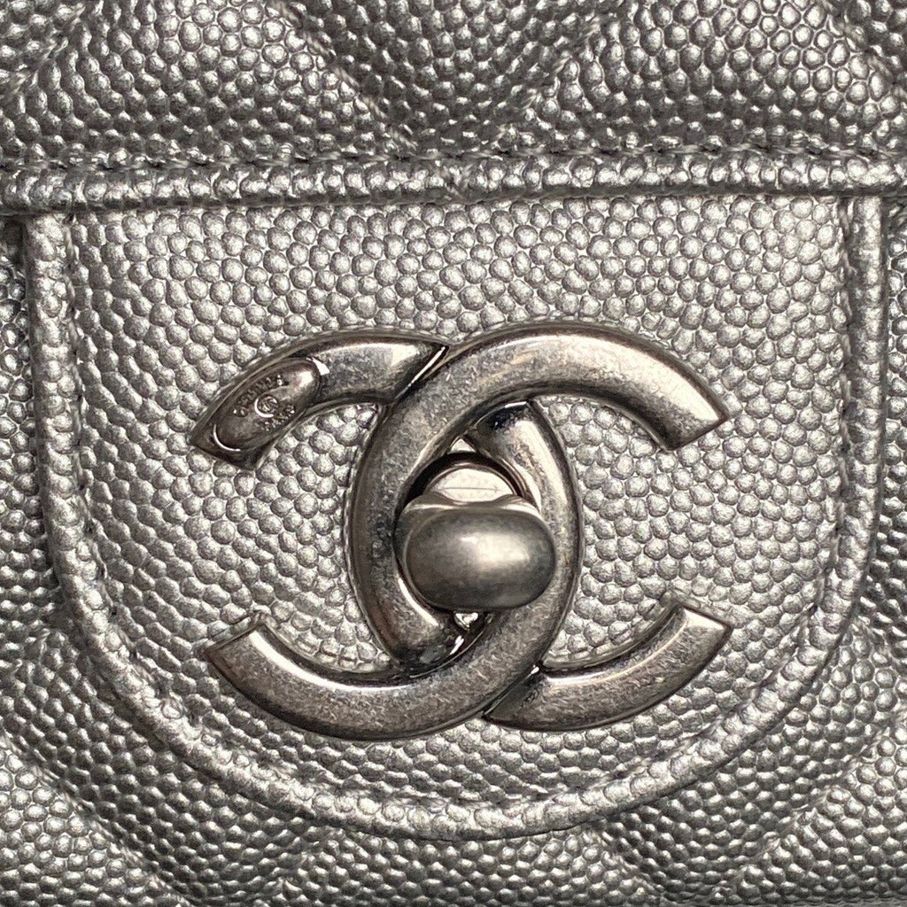 CHANEL 25S FLAP BAG 20 IN DARK GRAY CALFSKIN