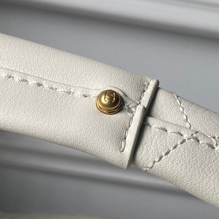 CHANEL 25S HOBO BAG 45 IN CREAM WHITE LAMBSKIN