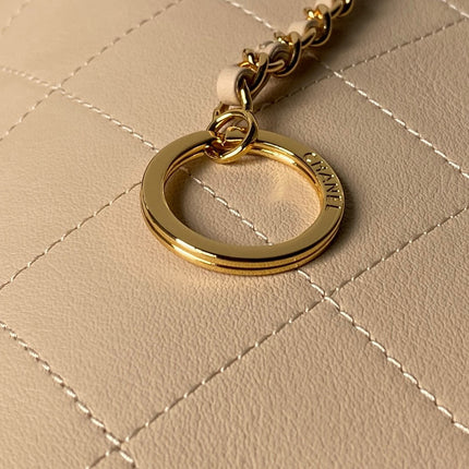 CHANEL 26S BUCKET SHOULDER BAG 27 IN BEIGE LAMBSKIN GOLD HARDWARE