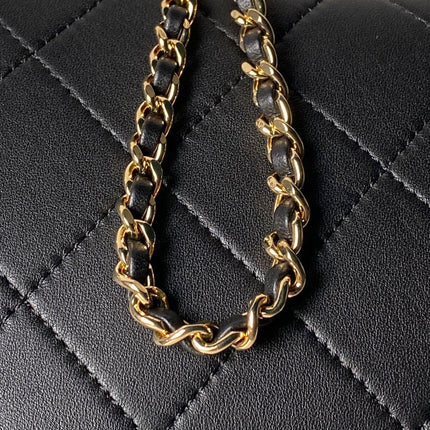 CHANEL 26S HOBO BAG SMALL 23 IN BLACK QUILTED LAMBSKIN GOLD HARDWARE