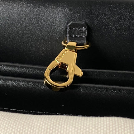CHANEL 26S TOP HANDLE BAG 30 IN BLUE DENIM AND BLACK CALFSKIN GOLD HARDWARE