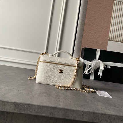 CHANEL 26S VANITY BAG 19 IN IVORY WHITE CAVIAR CALFSKIN GOLD HARDWARE