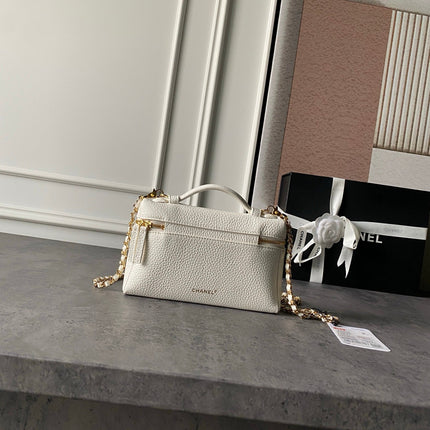 CHANEL 26S VANITY BAG 19 IN IVORY WHITE CAVIAR CALFSKIN GOLD HARDWARE