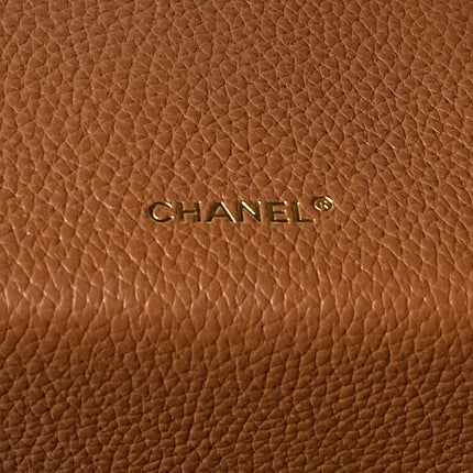 CHANEL 26S VANITY BAG 19 IN CARAMEL BROWN CAVIAR CALFSKIN GOLD HARDWARE