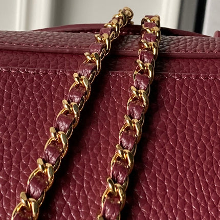 CHANEL 26S VANITY BAG 19 IN BURGUNDY RED CAVIAR CALFSKIN GOLD HARDWARE