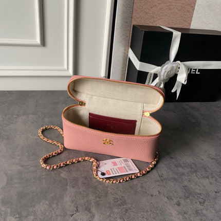 CHANEL 26S VANITY BAG 19 IN LIGHT PINK CAVIAR CALFSKIN GOLD HARDWARE