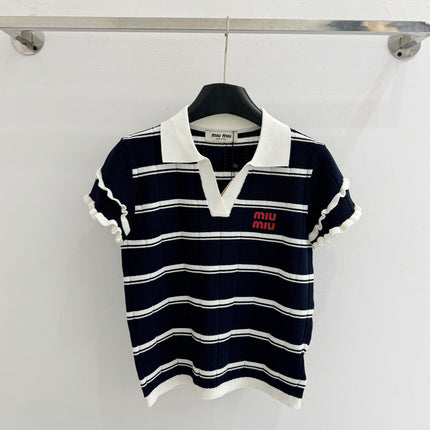 MIUMIU 26S SHORT-SLEEVED KNIT POLO SHIRT STYLE 1094