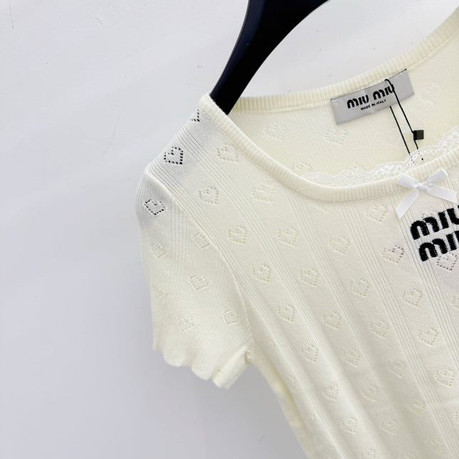 MIUMIU 26S SHORT-SLEEVED SWEATER STYLE 1076