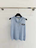 MIUMIU 26S SLEEVELESS KNIT POLO TOP STYLE 1069