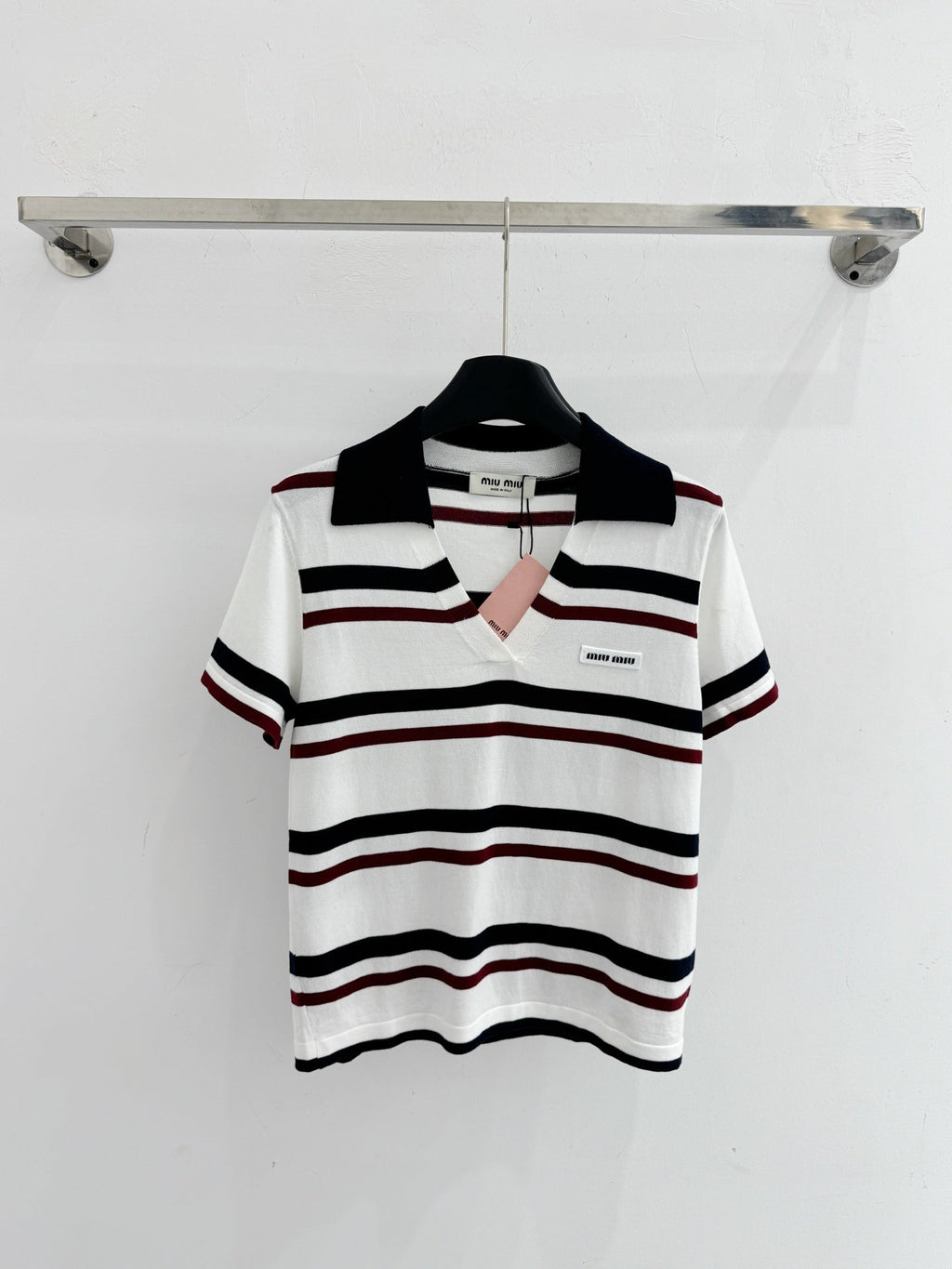 MIUMIU 26S SHORT-SLEEVED KNIT POLO SHIRT STYLE 1067