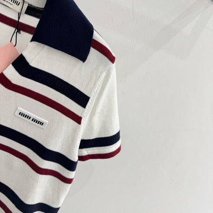 MIUMIU 26S SHORT-SLEEVED KNIT POLO SHIRT STYLE 1067