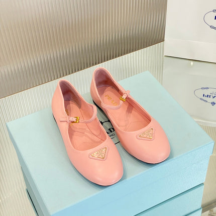 PRA NAPPA MARY JANE FLAT ROSE LAMBSKIN