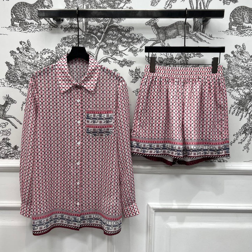 LV 25S SHIRT SHORTS SET IN POLYESTER 263071