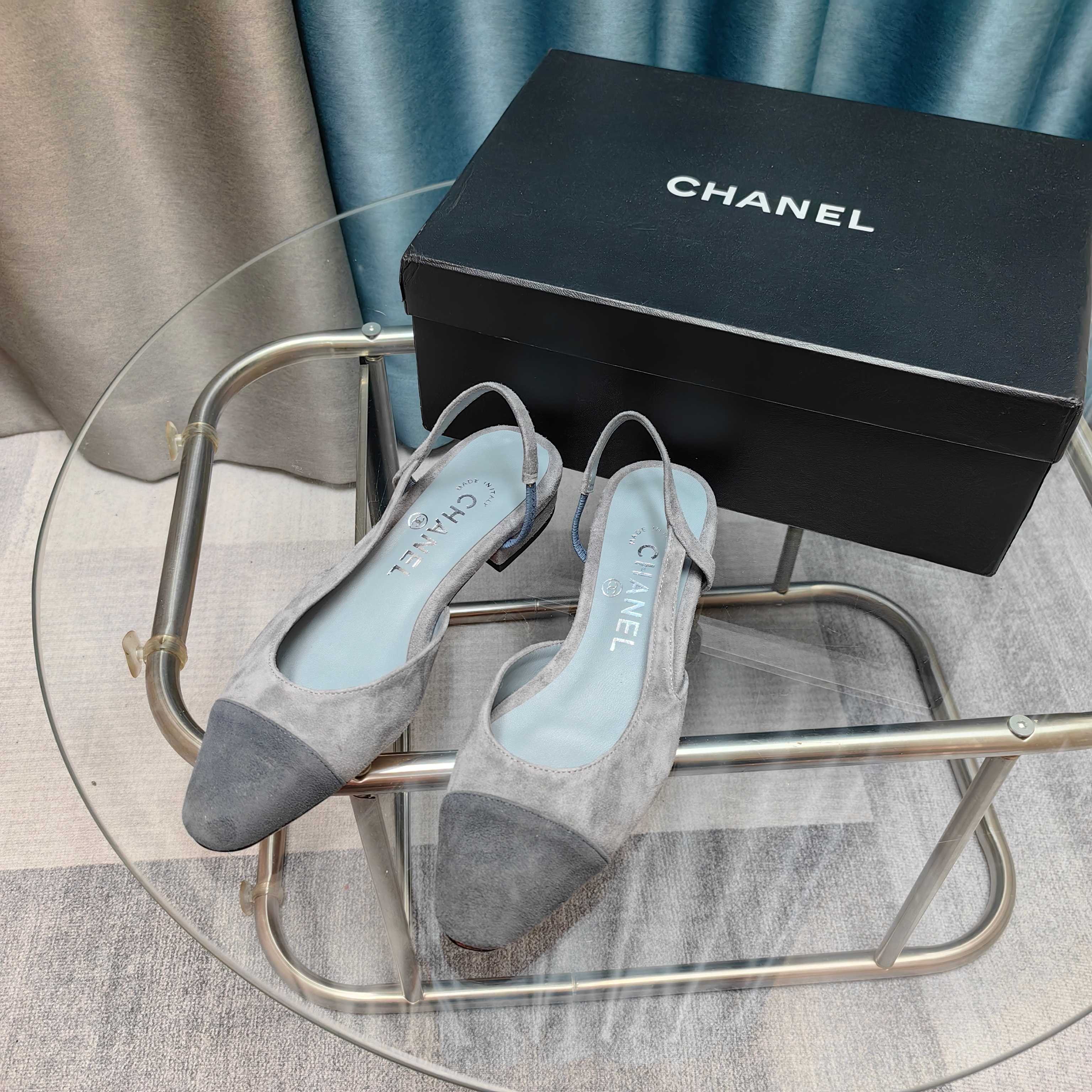 CC SLINGBACK 25S 25 MM GREY SUEDE