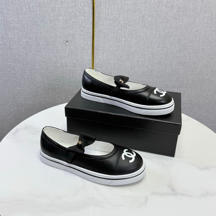 CHANEL 26S MARY JANE SNEAKERS IN BLACK CALFSKIN