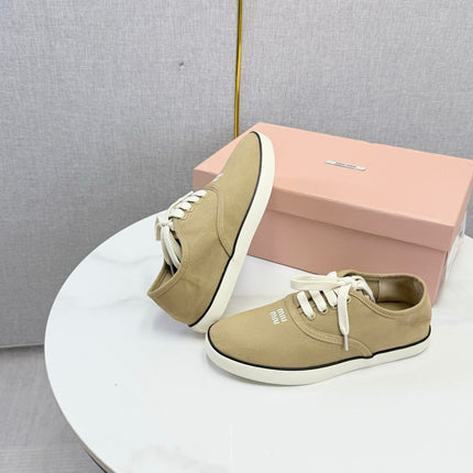 MIUMIU 26S SNEAKER IN CHESTNUT BROWN FABRIC