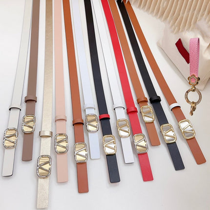 Silver Vlogo and Gold Hardware Buckle Black White Calfskin 20mm