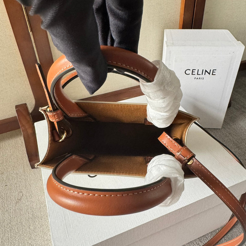 CP BAG MINI 21 VERTICAL CABAS BEIGE IN TRIOMPHE CANVAS