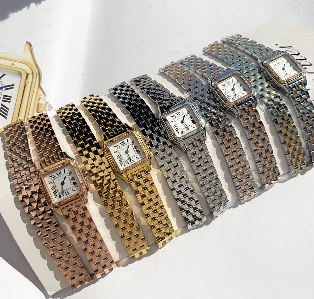 PANTHÈRE DE CARTIER WATCH PINK GOLD AND SILVER CASE