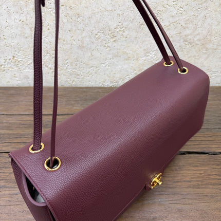 CHANEL 26S SHOULDER BAG 40 IN BURGUNDY LAMBSKIN GRAINED