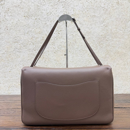 CHANEL 26S SHOULDER BAG 40 IN TAUPE LAMBSKIN GRAINED