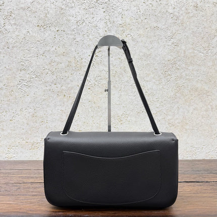 CHANEL 26S SHOULDER BAG 33 IN BLACK LAMBSKIN GRAINED
