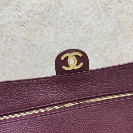 CHANEL 26S SHOULDER BAG 33 IN BURGUNDY LAMBSKIN GRAINED