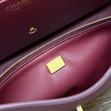 CHANEL 26S SHOULDER BAG 33 IN BURGUNDY LAMBSKIN GRAINED