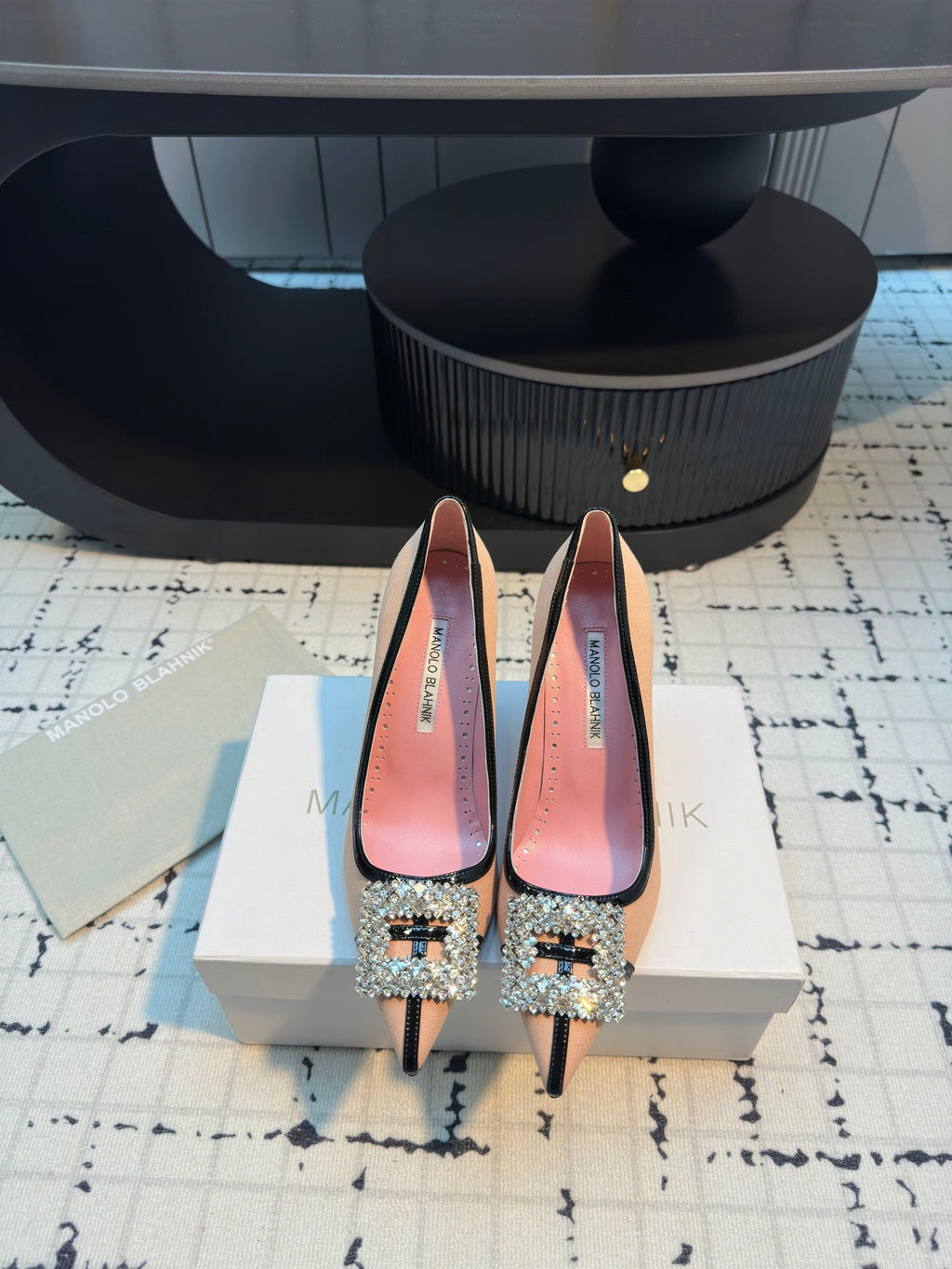HANGISI 100 MM IN PEACH PINK SUEDE