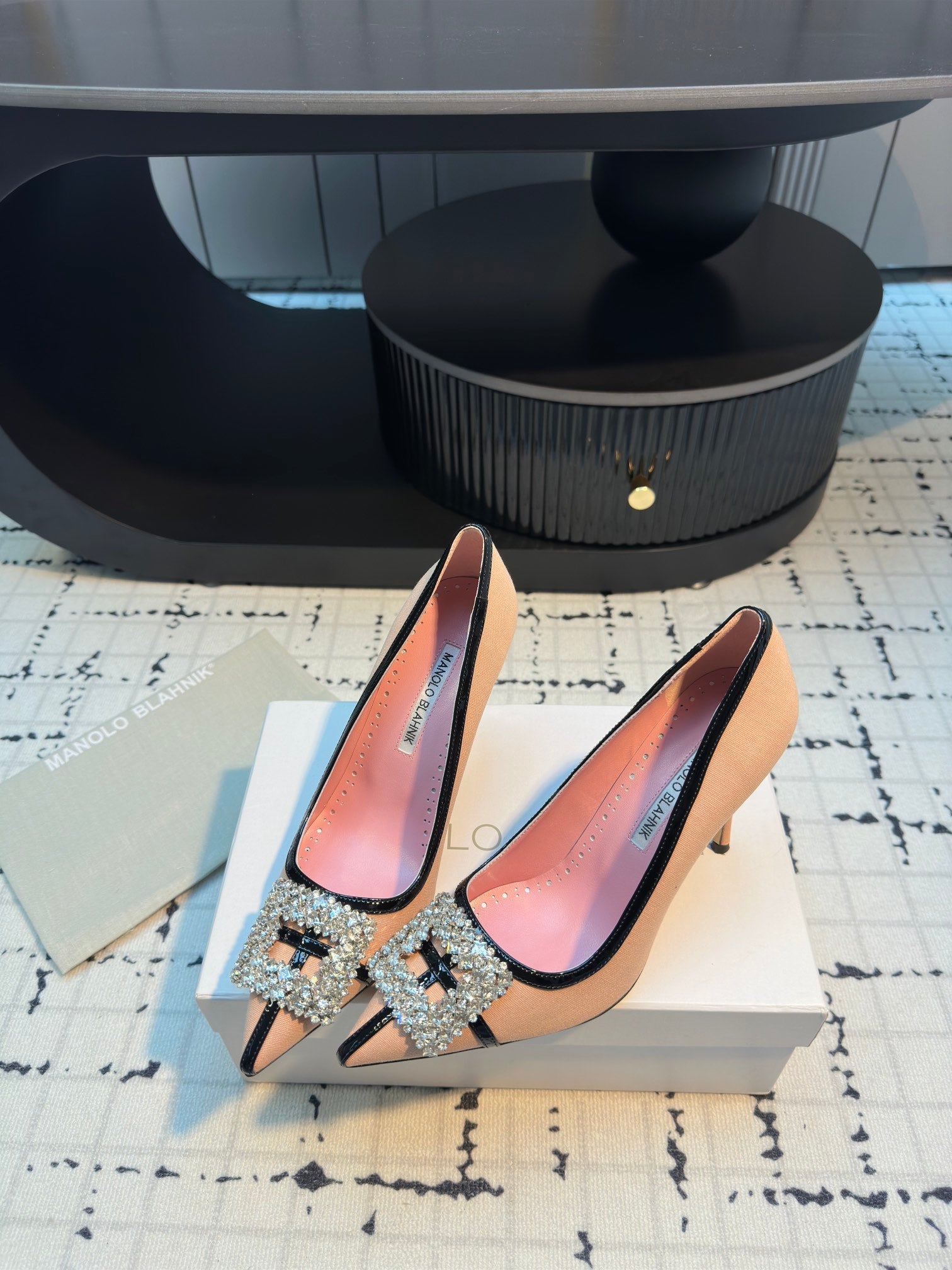 HANGISI 100 MM IN PEACH PINK SUEDE