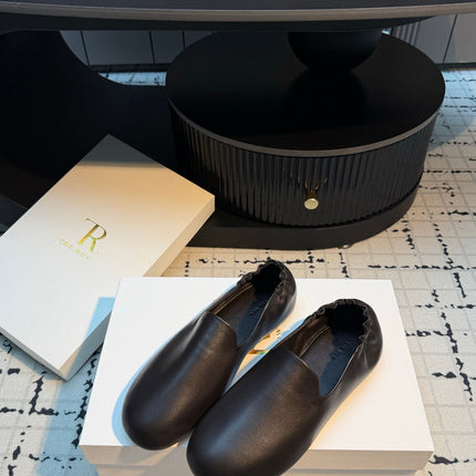 THE ROW 26S LOAFERS IN DARK BROWN CALFSKIN