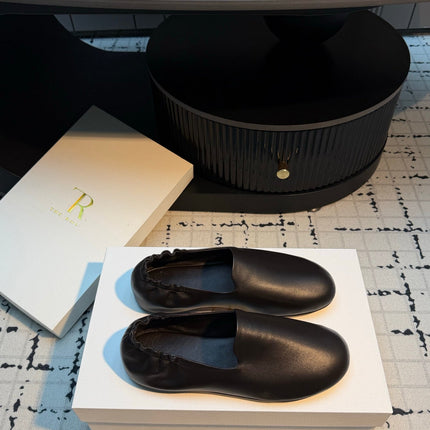 THE ROW 26S LOAFERS IN DARK BROWN CALFSKIN