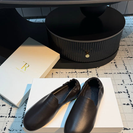 THE ROW 26S LOAFERS IN DARK BROWN CALFSKIN