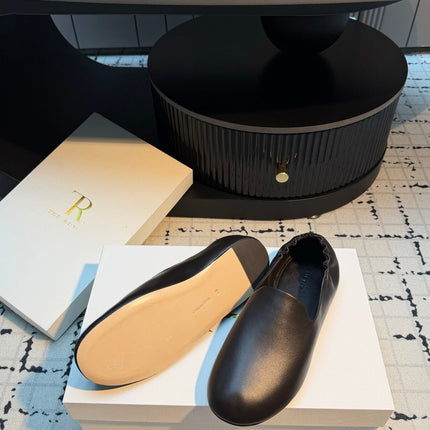 THE ROW 26S LOAFERS IN DARK BROWN CALFSKIN