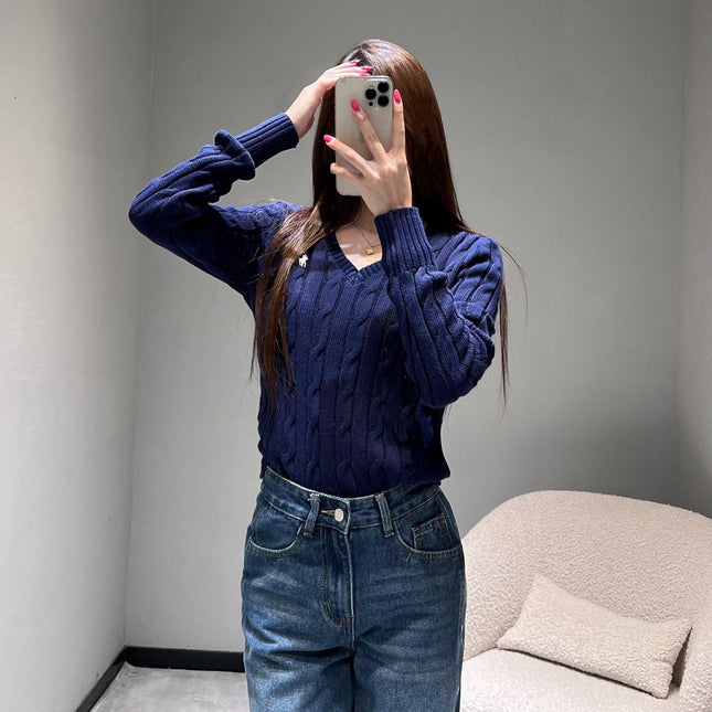 RALPH LAUREN KNITTED V-NECK SWEATER403
