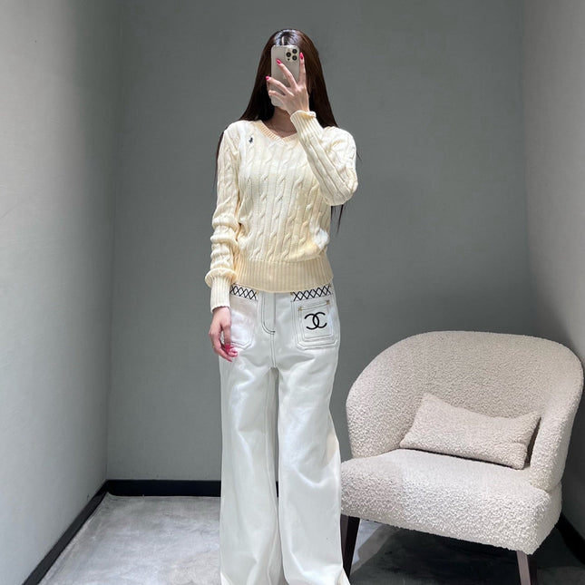 RALPH LAUREN KNITTED V-NECK SWEATER 404