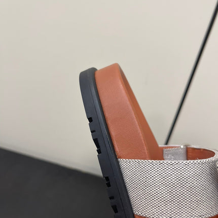CHYPRE SANDAL ORANGE MIX CREAM CALFSKIN