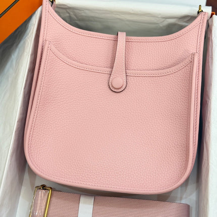 HM 26S EVELYNE BAG 23CM IN PINK GRAINED CALFSKIN