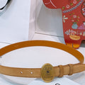 TRIOMPHE BELT 2.5 CM IN BROWN SUEDE GOLD HARDWARE 631598