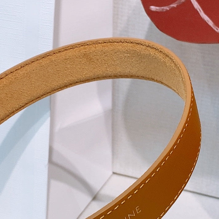 TRIOMPHE BELT 2.5 CM IN BROWN SUEDE GOLD HARDWARE 631598