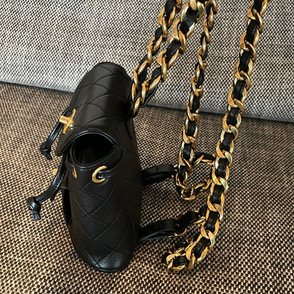 CHANEL 26S BACKPACK 17 IN BLACK QUILTED LAMBSKIN GOLD HARDWARE