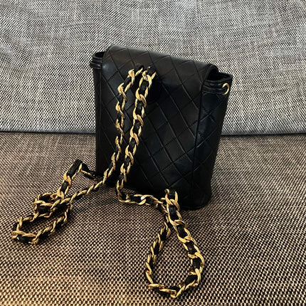 CHANEL 26S BACKPACK 17 IN BLACK QUILTED LAMBSKIN GOLD HARDWARE