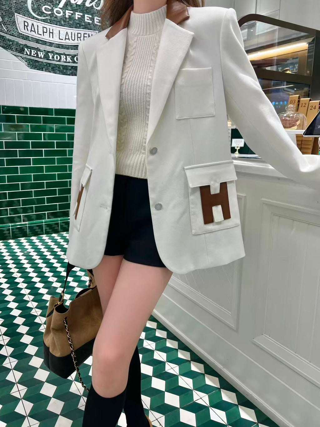 HERMES 25S LAPEL BLAZER 390
