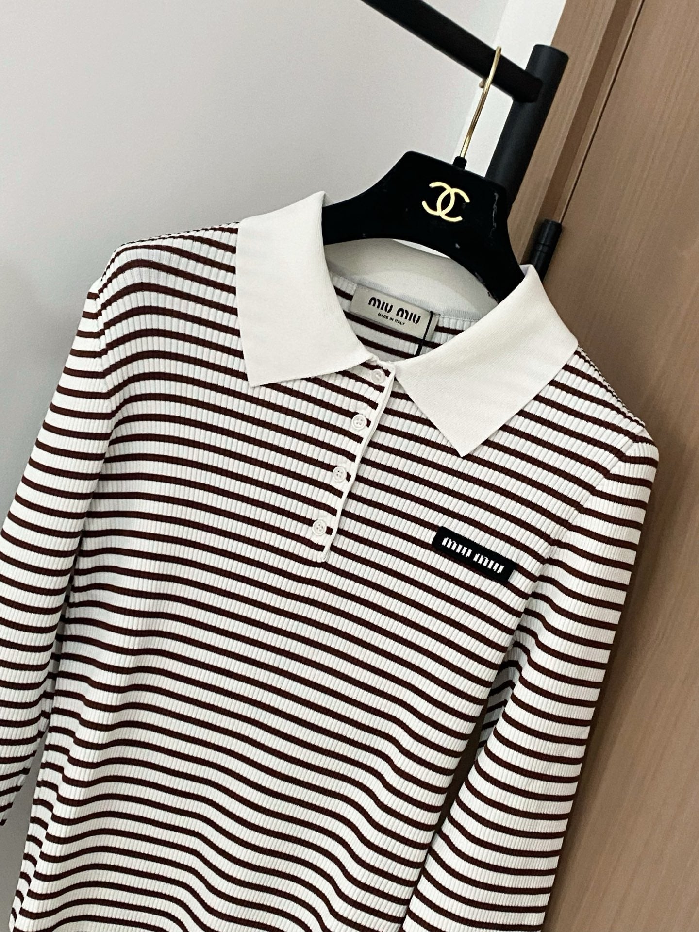 MIUMIU LONG-SLEEVE KNIT POLO STYLE 265