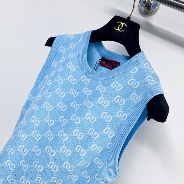 GUCCI 26S EMBELLISHED SLEEVELESS SWEATER 107